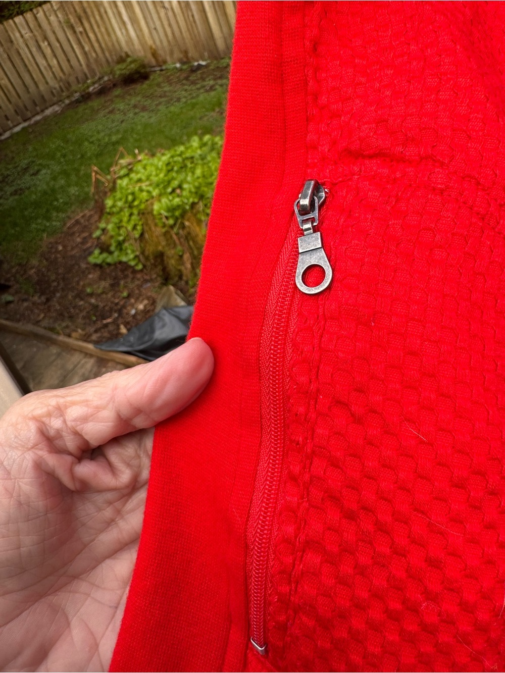 Tribal Bright Red Textured Zip-Front Jacket - Picture 4 of 7